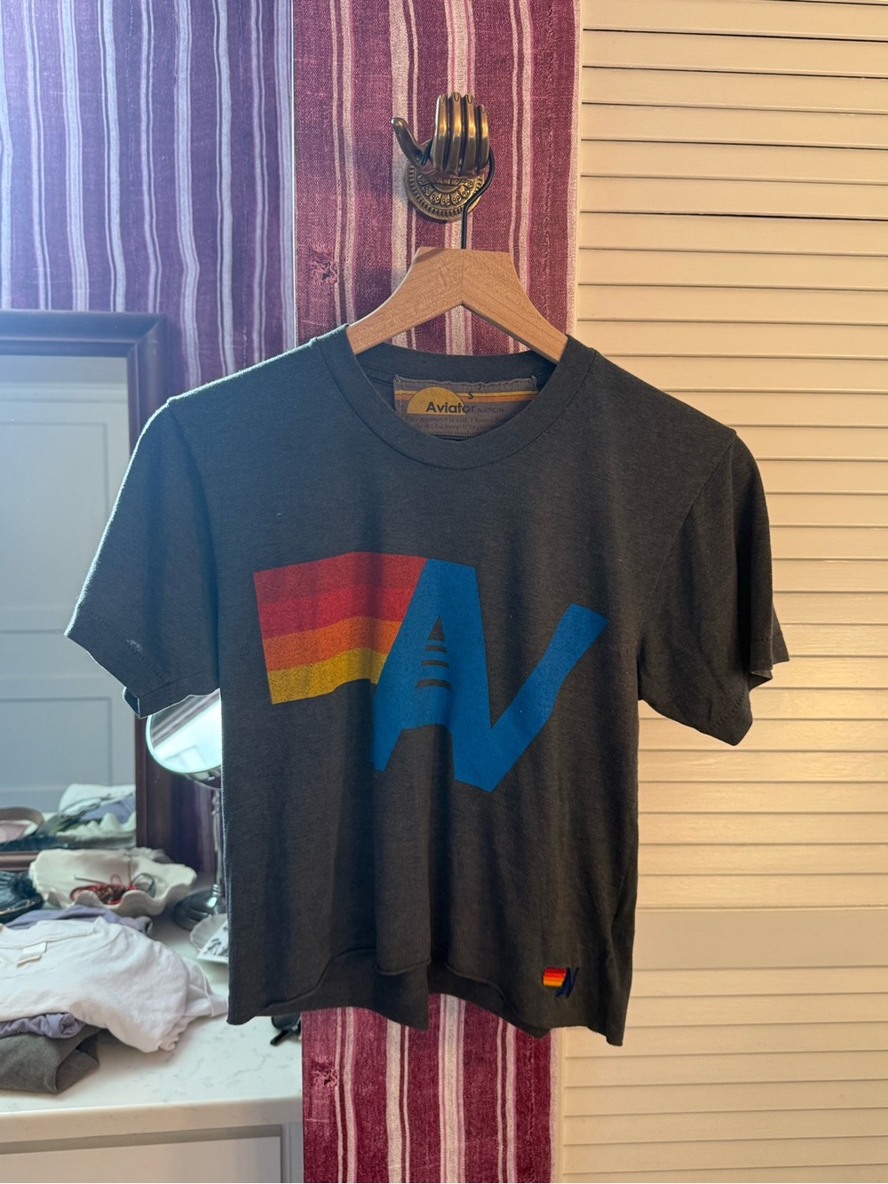 Aviator Nation Tee with Rainbow AV Graphic